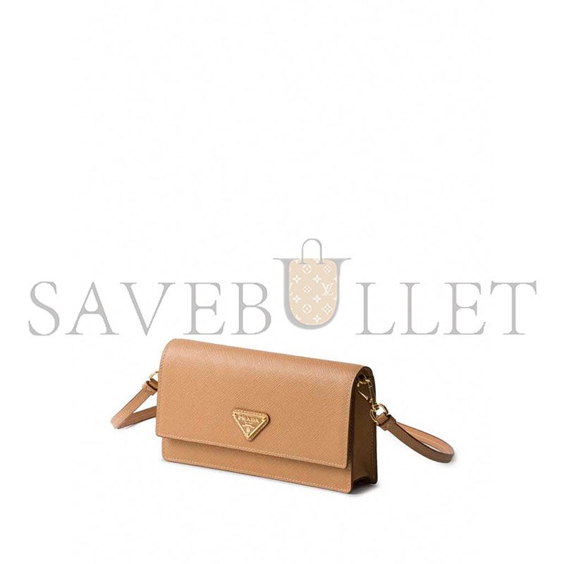 PRADA TRIANGLE LOGO LEATHER MINI BAG 1NF059 (18*9.5*3cm)